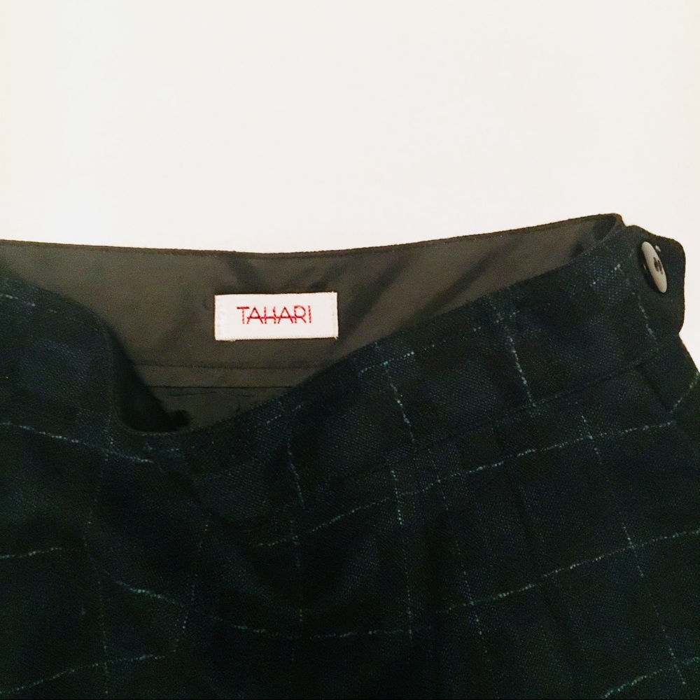 • BUNDLED // tahari plaid wool schoolgirl pencil skirt • - Picture 2 of 9